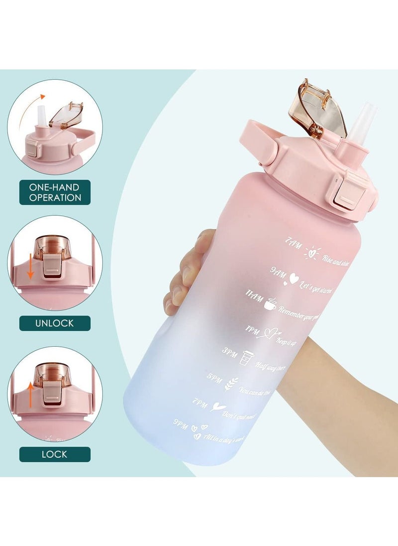 Cool Baby - 2L Sports Water Bottle With Straw And Handle Motivational with Time & Capacity Marker - Image 1
