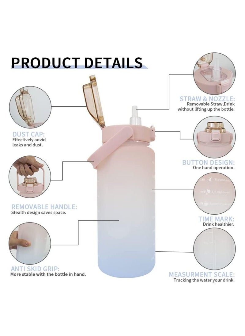 Cool Baby - 2L Sports Water Bottle With Straw And Handle Motivational with Time & Capacity Marker - Image 1