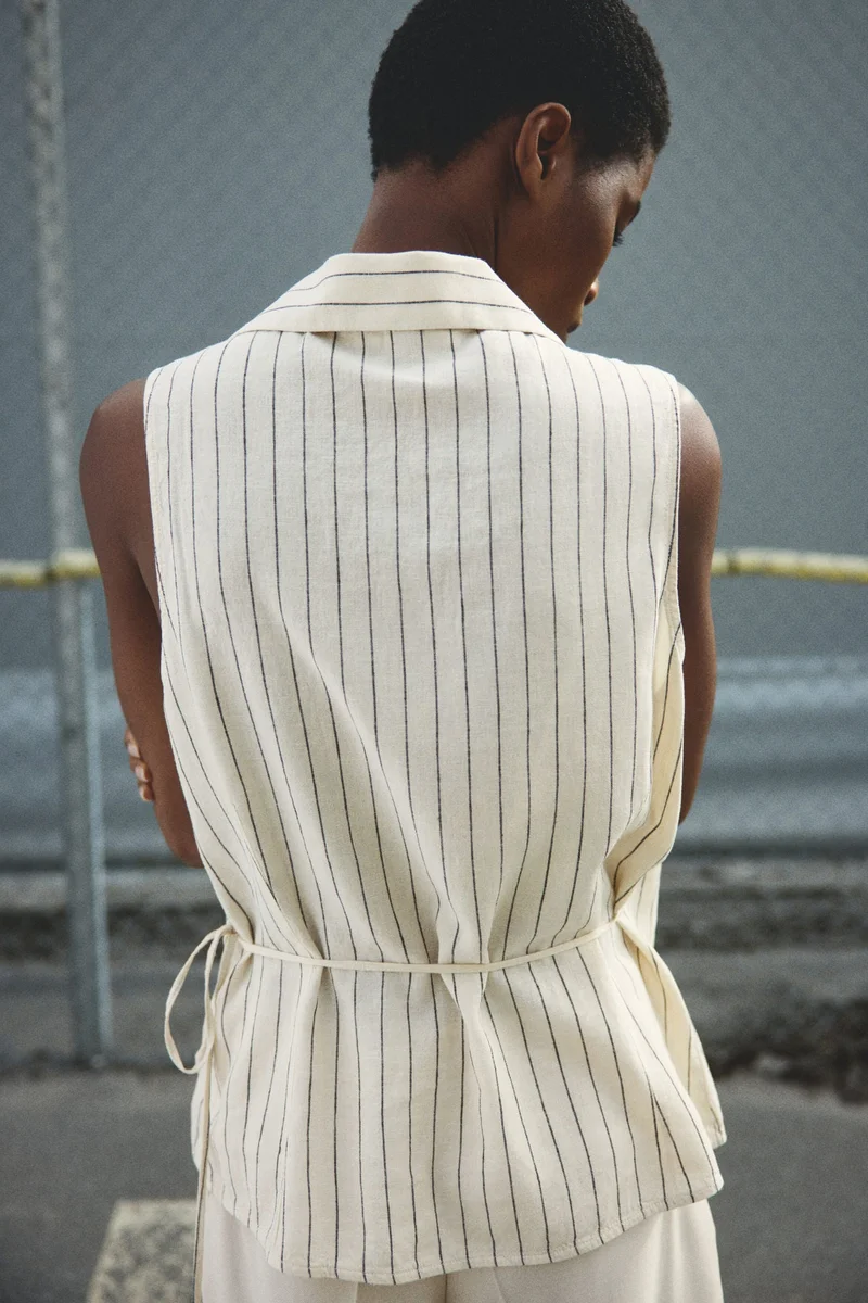H&M Linen-blend wrap top