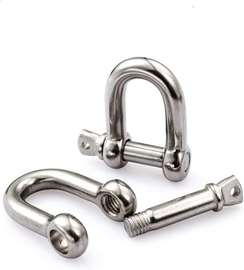 D-Shackle M4 M5 M6 M8 M10 M12 Stainless Steel Straight D Shackle Short Breaking D Rigging Shackle Hooks Boat Rigging Hardware(M12 (1pcs)) - Image 2