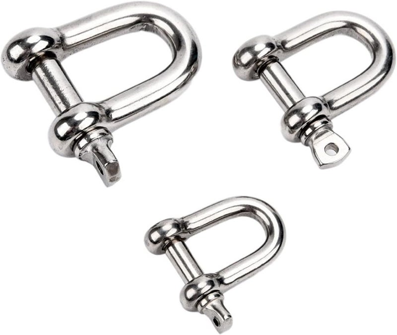 D-Shackle M4 M5 M6 M8 M10 M12 Stainless Steel Straight D Shackle Short Breaking D Rigging Shackle Hooks Boat Rigging Hardware(M12 (1pcs)) - Image 1