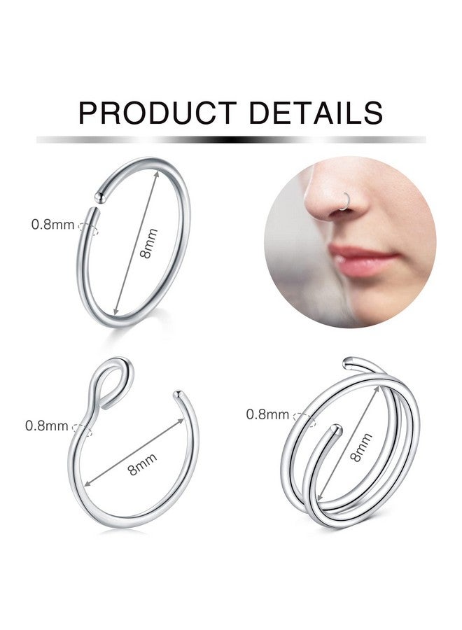 Incaton 33PC 20G Stainless Steel Nose Rings Hoops L Shaped Studs Screw Nose Piercings Jewelry for Women Men Silver Rose Gold Black Rainbow - Image 1