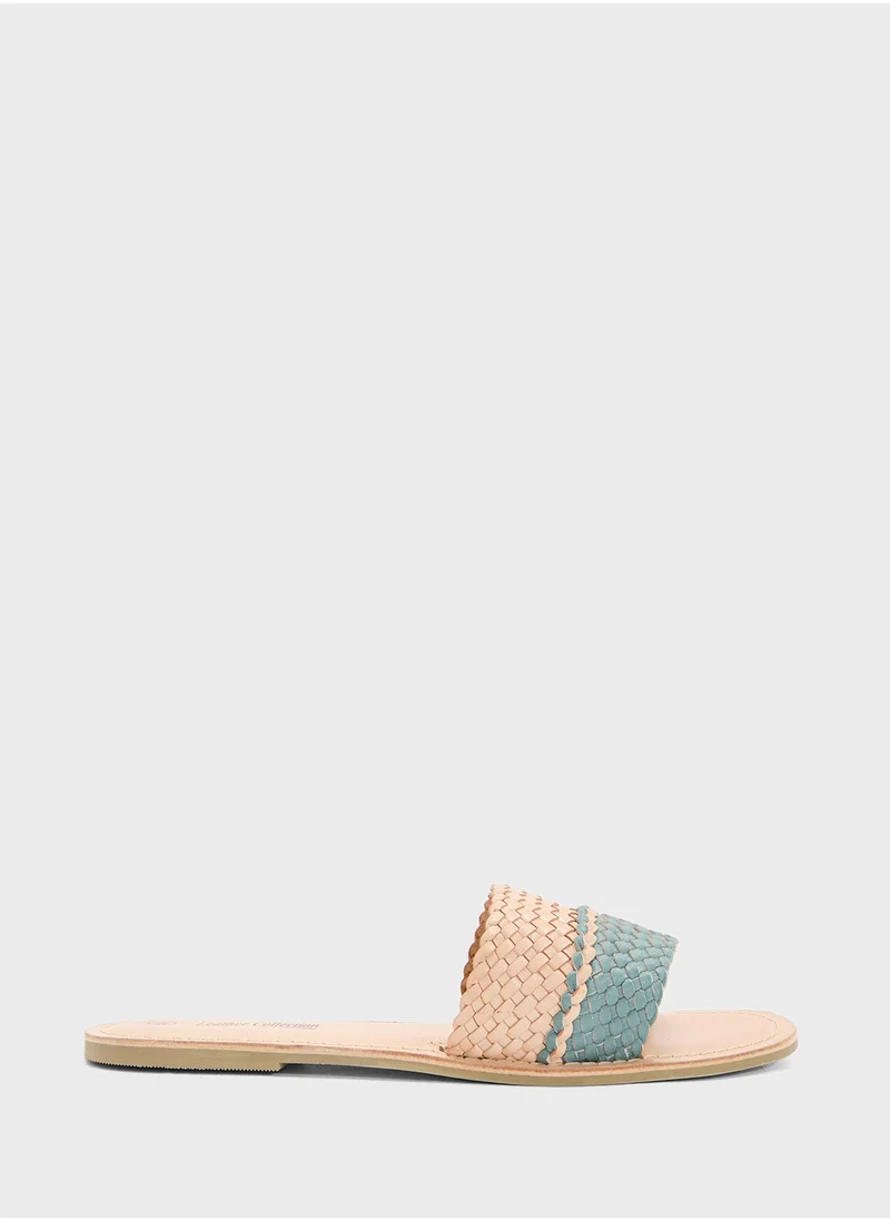 ايلا Striped Summer Flat Sandal