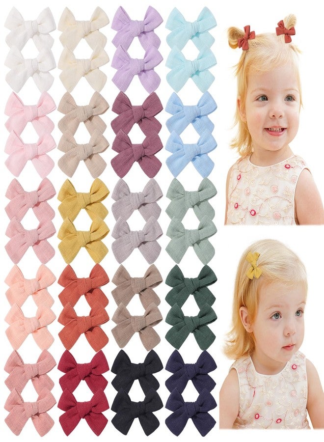 jollybows Mini Lined Hair Clips Bows for Babies, Infants, Toddlers, Girls and Teens - 40pcs 2" Tiny Barrettes - Image 1
