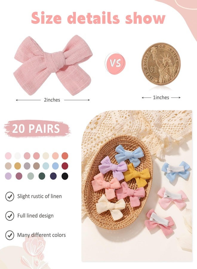 jollybows Mini Lined Hair Clips Bows for Babies, Infants, Toddlers, Girls and Teens - 40pcs 2" Tiny Barrettes - Image 2