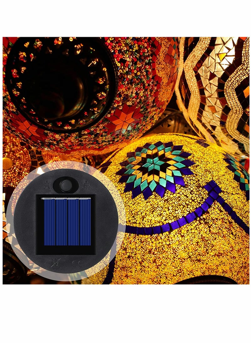 أضواء شمسية بديلة خفيفة، فوانيس معلقة خارجية، أضواء شمسية دائرية، أضواء زخرفية مقاومة للماء، لفوانيس الحدائق، إضاءة الفناء، ضوء دافئ، 4 قطع - Image 4