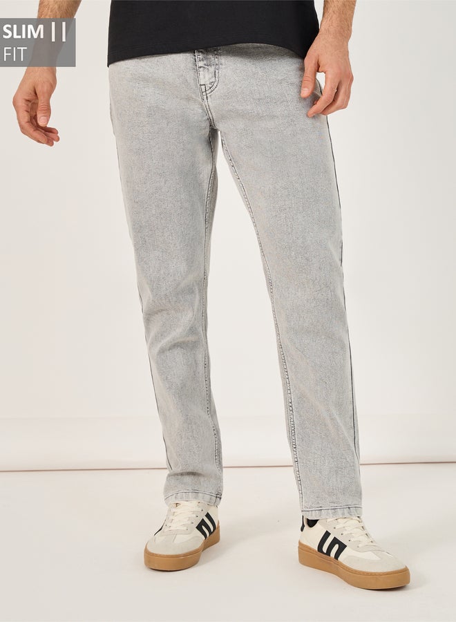 ستايلي جينز بقصة سليم فت وخصر متوسط - Image 1