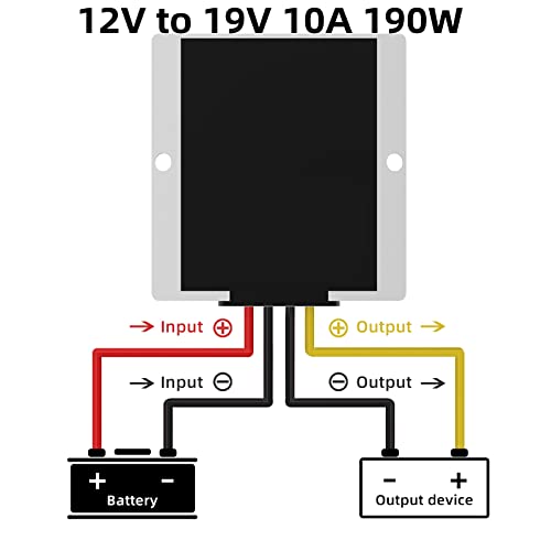YAXIGE DC 12V Boost to 19V 10A 190W Boost Converter Power Converter Waterproof Module Transformer is Used for Golf cart, CLU bcarand Other Vehicles - Image 4