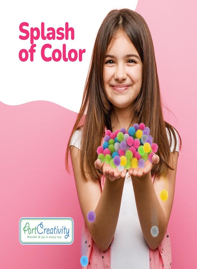 ArtCreativity 144 Pcs of Spiky Balls for Kids, Glow in The Dark Spiky Hedge Balls, Spike Ball Soft Sensory Balls in Various Vibrant Colors, Sensory Fidget Toys, Fun Birthday Party Favors - Image 2