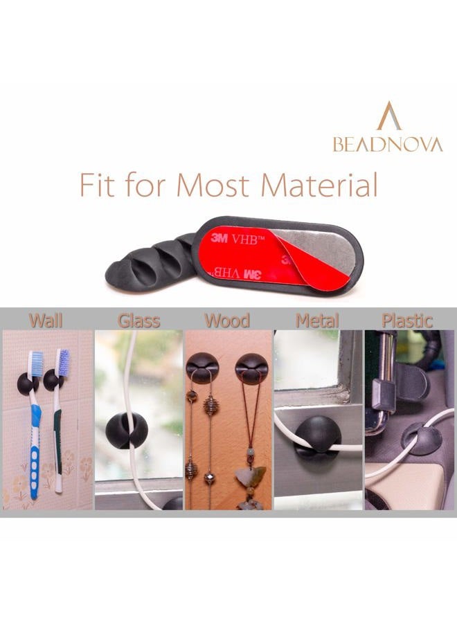 Beadnova Cable Clips Cord Organizer Cable Management Wire Cord Holder 1 Slots Adhesive Cord Holder for Car, Power Cords and Charging Accessory Cables, Mouse Cable, PC, Office, Home (Black, 8 pcs) - Image 5