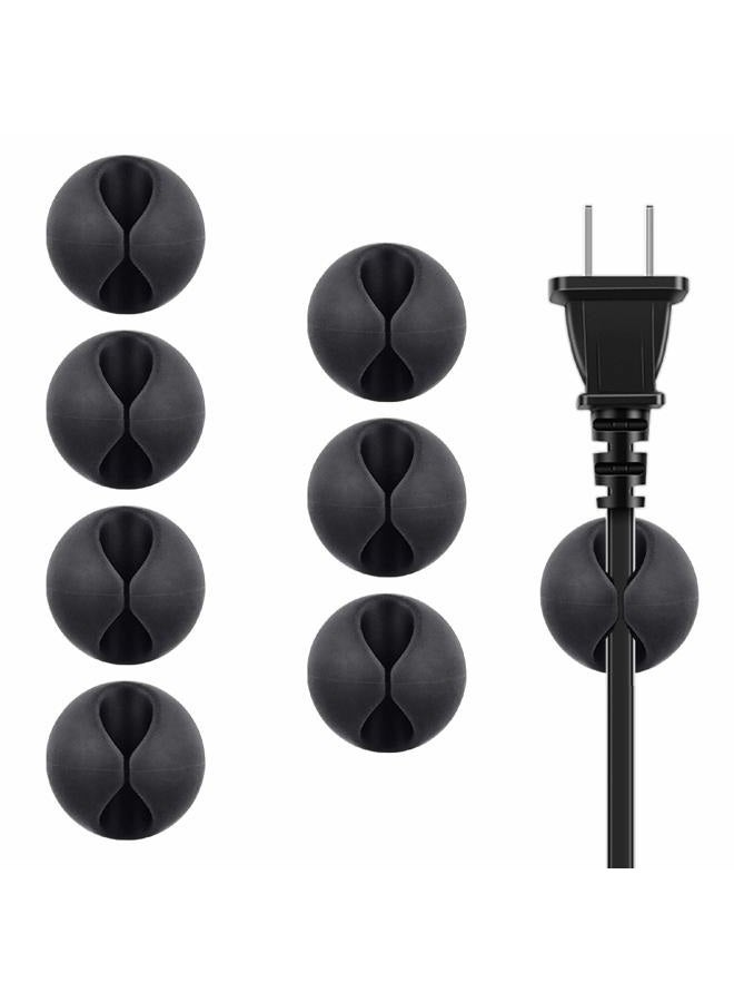 Beadnova Cable Clips Cord Organizer Cable Management Wire Cord Holder 1 Slots Adhesive Cord Holder for Car, Power Cords and Charging Accessory Cables, Mouse Cable, PC, Office, Home (Black, 8 pcs) - Image 1