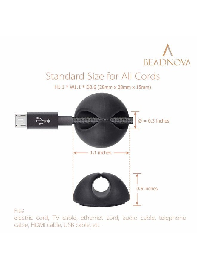Beadnova Cable Clips Cord Organizer Cable Management Wire Cord Holder 1 Slots Adhesive Cord Holder for Car, Power Cords and Charging Accessory Cables, Mouse Cable, PC, Office, Home (Black, 8 pcs) - Image 3
