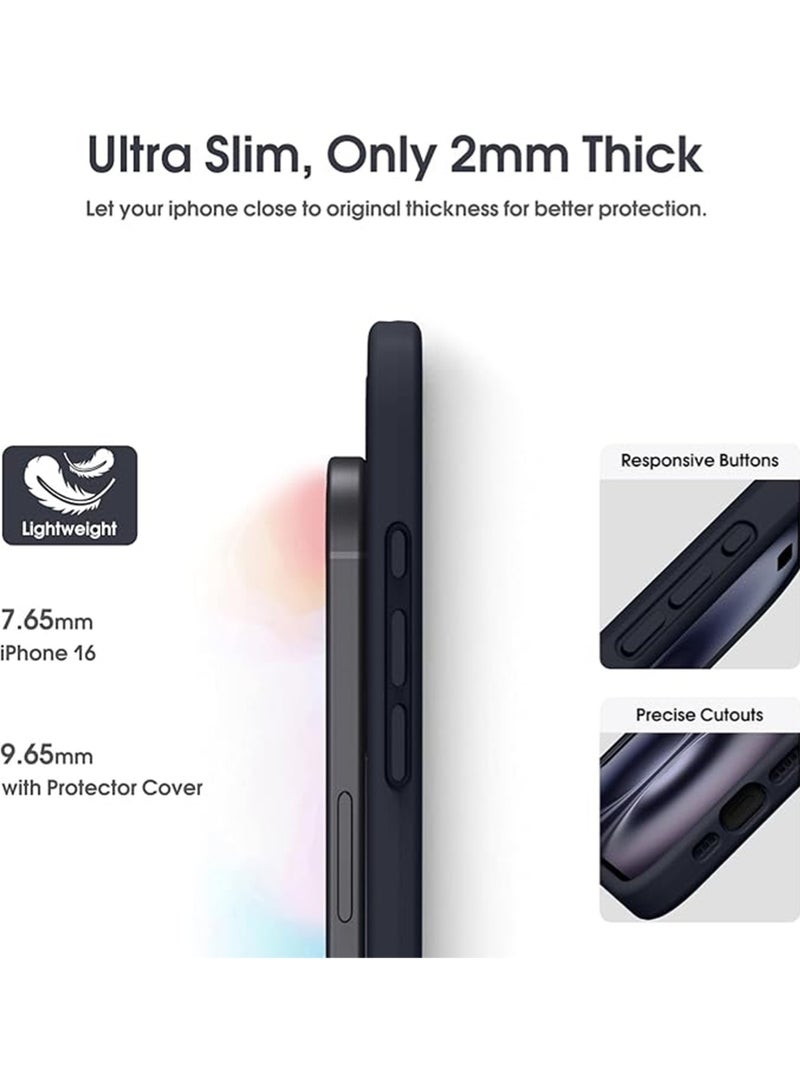 WRISTWISE Case Cover for iPhone 16 - [Camera All-Round Protection] [Soft Microfiber Lining Anti-Scratch] Shockproof Phone Case Cover, Black - Image 4