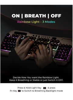 Raegr RAEGR RapidGear X70 Gaming Keyboard & Mouse Set | Made of Aluminium Body | 4 Choices of Adjustable DPI | 3 Rainbow Lighting Modes, Instant Media Access | Gaming Mouse  - Image 5
