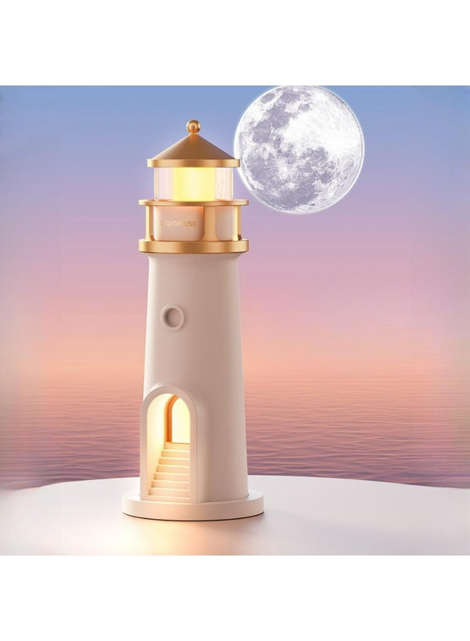 Tradeo LED Lighthouse Night Lamp with Remote, Motion Sensor & Moonlight Projection for Desktop - Image 1