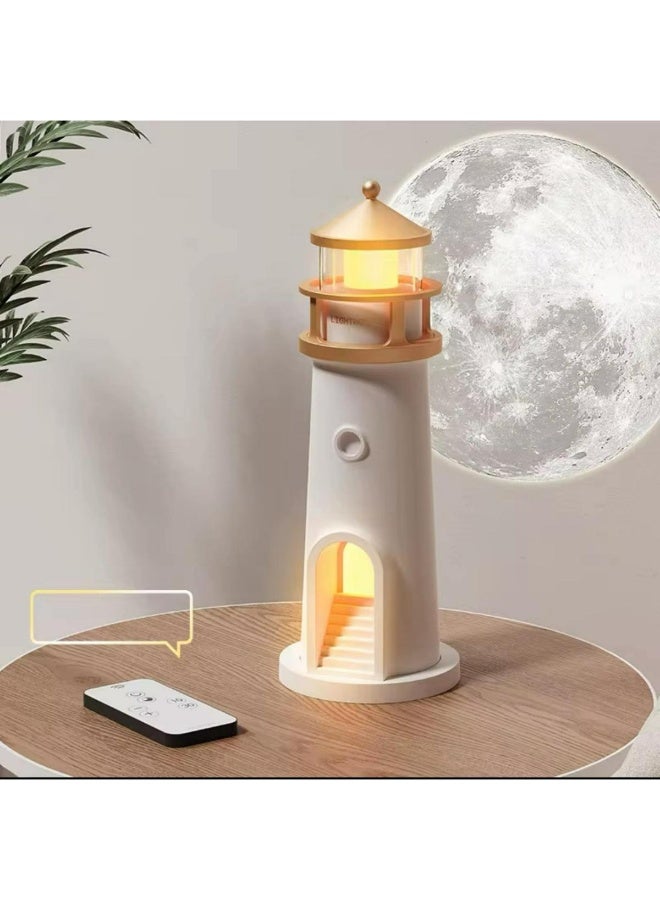 Tradeo LED Lighthouse Night Lamp with Remote, Motion Sensor & Moonlight Projection for Desktop - Image 2