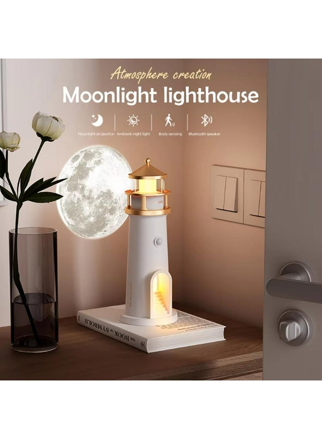 Tradeo LED Lighthouse Night Lamp with Remote, Motion Sensor & Moonlight Projection for Desktop - Image 5