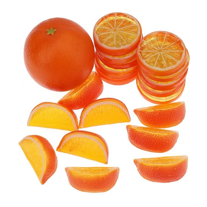 19 PCS ARTIFICIAL FAKE ORANGE SLICES BLOCKS SET SIMULATION FRUITS MODEL REALISTIC ORANGES HOME DECORATION FOR PARTY KITCHEN WEDDING PROPS ORNAMENT