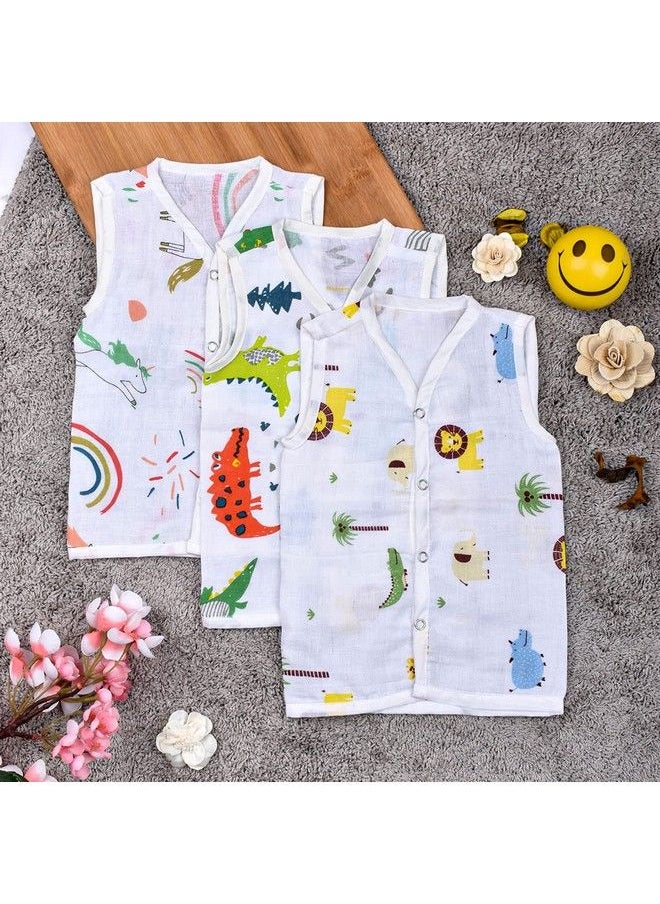 MOM'S HOME Baby Unisex Organic Cotton Muslin Jhabla And Nappy Set Pack Of 3 (0 3 Months)  - Image 3