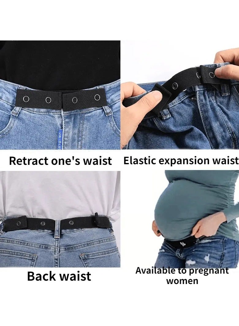 Goolsky Elastic Waist Extenders Stretch Waist Belt Jeans Pants Waist Extenders Elastic Adjustable Button Extender - Image 2