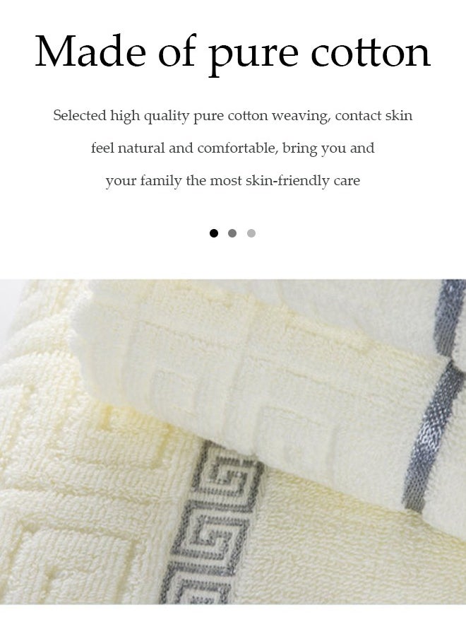 DUNISO 3 Pieces of Towel set, 100% pure cotton absorbent jacquard face towel, with two towels and one bath towel, suitable for hydrotherapy, yoga, fitness, bathroom  - Image 3