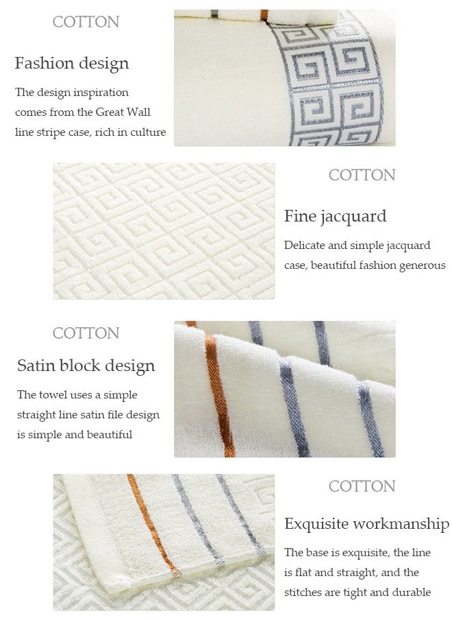 DUNISO 3 Pieces of Towel set, 100% pure cotton absorbent jacquard face towel, with two towels and one bath towel, suitable for hydrotherapy, yoga, fitness, bathroom  - Image 4