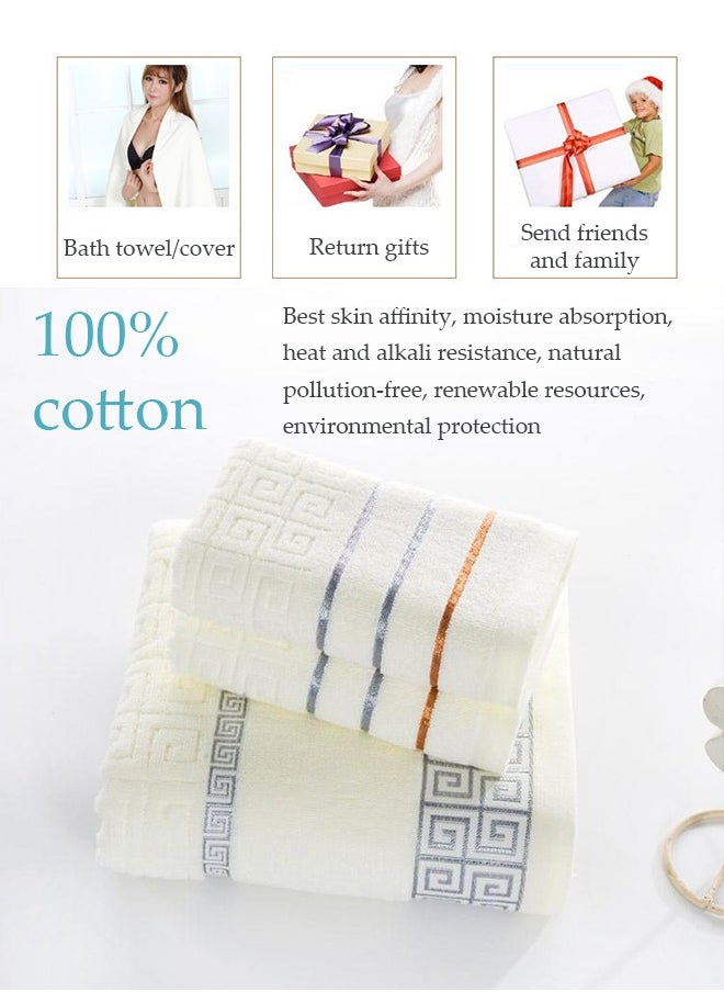 DUNISO 3 Pieces of Towel set, 100% pure cotton absorbent jacquard face towel, with two towels and one bath towel, suitable for hydrotherapy, yoga, fitness, bathroom  - Image 2
