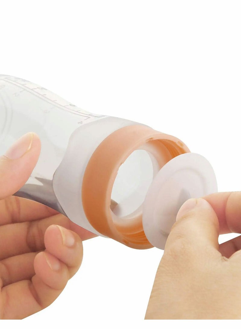 SYOSI زجاجة تغذية سيليكون للأطفال ملعقة 2 قطع مع قاعدة ثابتة 4 أونصات لعصر الفاكهة للتوزيع - Image 4