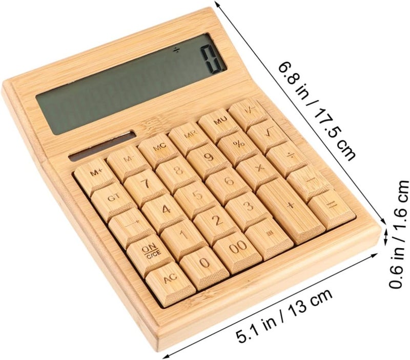 Retro Portable Solar Calculator with Keys Office Calculator for and Daily Use Lightweight and Compact Design for Travel - Image 2