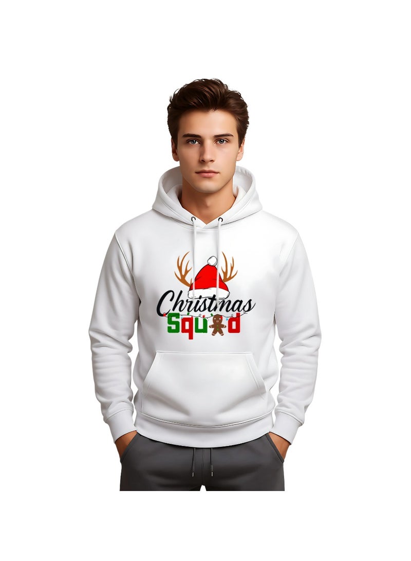 برينت شوب فور مي هوديس عيد الميلاد للرجال - بلوفر بغطاء للرأس من القطن الناعم مع رباط - هوديي بأكمام طويلة للشتاء - مثالي لاحتفالات العطلات، ملابس غير رسمية - Image 1