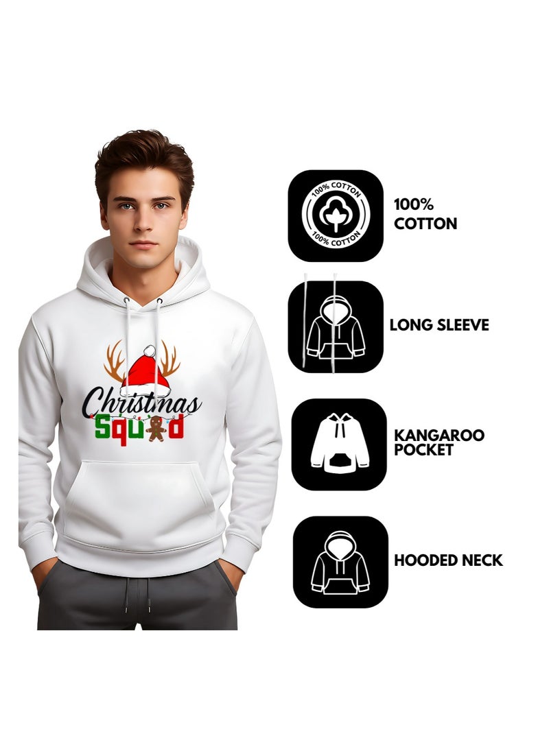 برينت شوب فور مي هوديس عيد الميلاد للرجال - بلوفر بغطاء للرأس من القطن الناعم مع رباط - هوديي بأكمام طويلة للشتاء - مثالي لاحتفالات العطلات، ملابس غير رسمية - Image 4