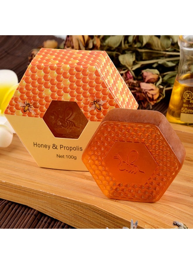 T-shin T-shin Honey Botanical Soap Bar,100G Handmade Propolis Natural Ingredients Scented Bath Soap for Men& Women,Face Body Moisturizing Artisanal Soap with Blistering Net  - Image 2