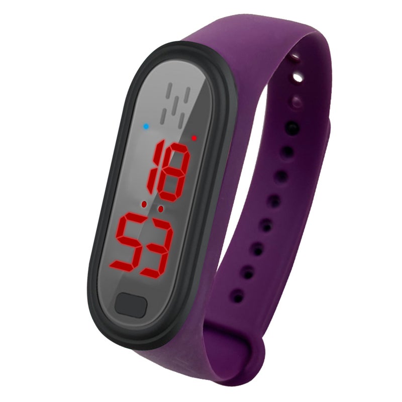 Smart Bracelet: Purple, USB Fast Charging, 3-Gear Mosquito Repellent Modes - 24/7 Body Temperature Monitor With Alarm, No Phone Connection Needed for Indoor Outdoor Daily Use - Image 1