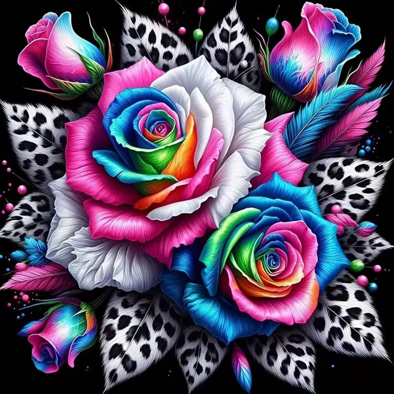 KTHOFCY 5D DIY Colorful Flower Diamond Painting Kits for AdultsFlower Floral Full Drill Embroidery Cross Stitch Crystal Rhinestone Paintings Pictures Arts Wall Decor Painting Dots Kits 118X118 inch - Image 3