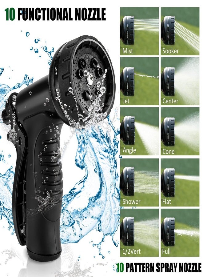 Crixny Heavy Duty50 FT Stainless Steel Garden Hose - Flexible Metal Water Hose with 10 Function Nozzle for Outdoor Use - Image 3
