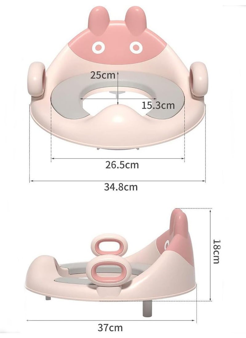 Toddler Potty Training Seat, Kids PU Toilet Seat Non-Slip Design and Anti-Slash, Portable Potty Seat for Boys And Girls (Pink)