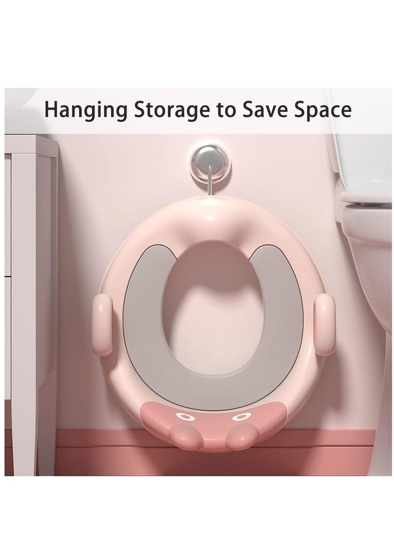 Arabest Toddler Potty Training Seat, Kids PU Toilet Seat Non-Slip Design and Anti-Slash, Portable Potty Seat for Boys And Girls (Pink)  - Image 4