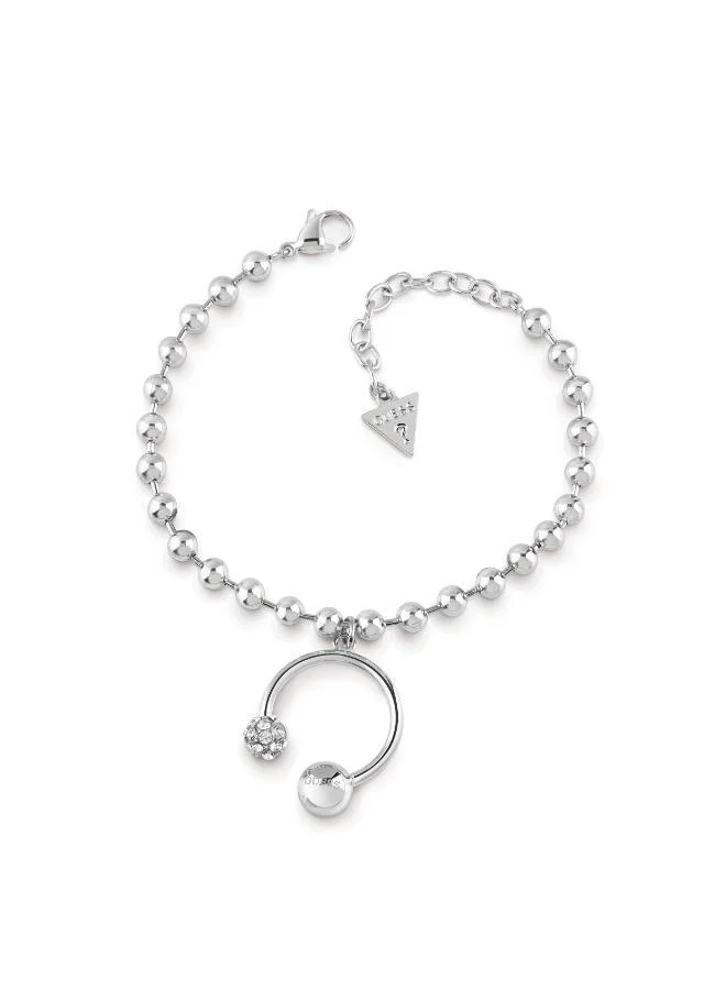 GUESS Beaded Chain & Round Charm Bracelet