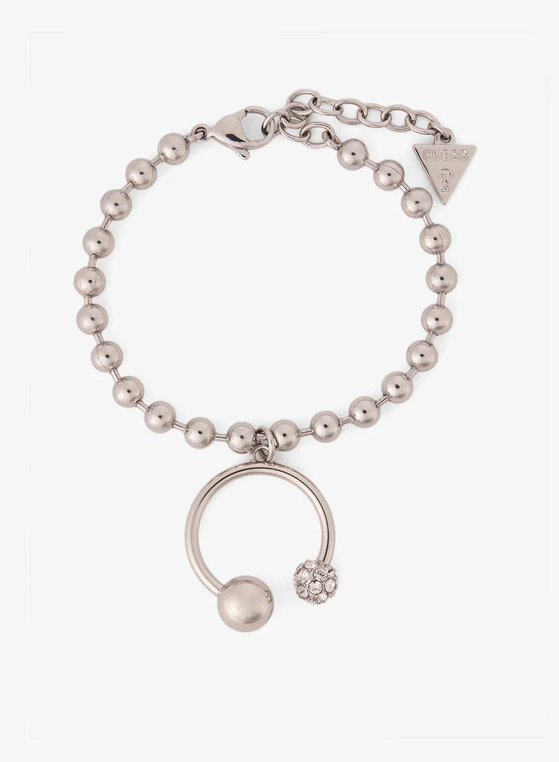 GUESS Beaded Chain & Round Charm Bracelet