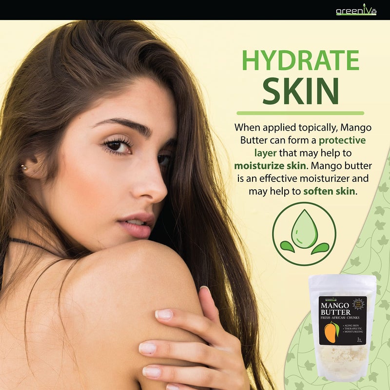 GreenIVe Deodorized Mango Butter 100% Pure Raw Creamy All Natural Skin Moisturizer (16 Ounce Jar) - Image 5