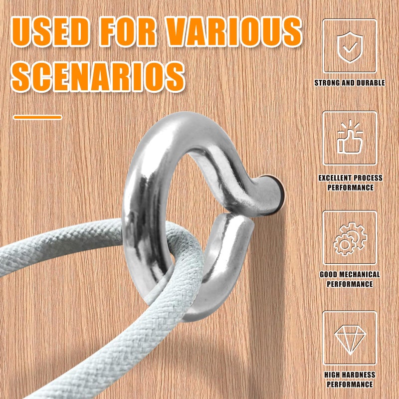 ACCZIO 10PCS 2.5 inches Screw Eyes M6 304 Stainless Steel Eye Screws, Heavy Duty Screw, Eye Hooks Screw Eye Bolts Eye Hooks Screw, Indoor & Outdoor Uses (10, M6-2.5inch) - Image 3
