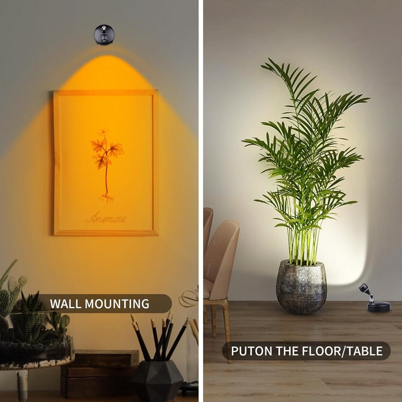 LEASTYLE Wireless Spotlight Indoor,Battery Operated Grow Light for Plants with Remote, LED Cordless Dimmable Picture Lights for Wall Paintings Artwork Display(2 Pack) - Image 4