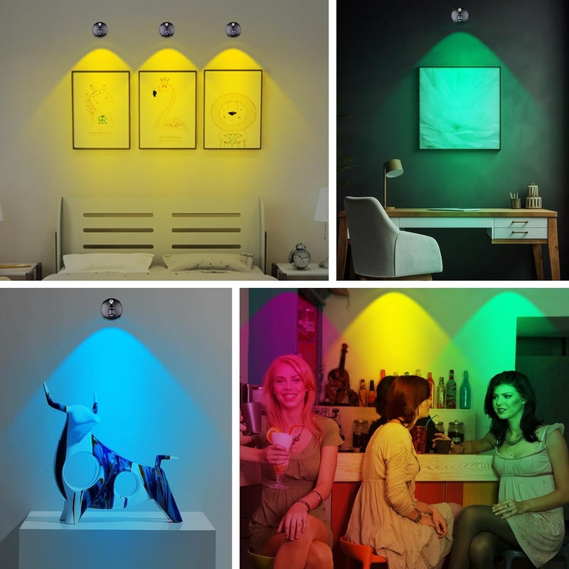 LEASTYLE Wireless Spotlight Indoor,Battery Operated Grow Light for Plants with Remote, LED Cordless Dimmable Picture Lights for Wall Paintings Artwork Display(2 Pack) - Image 5