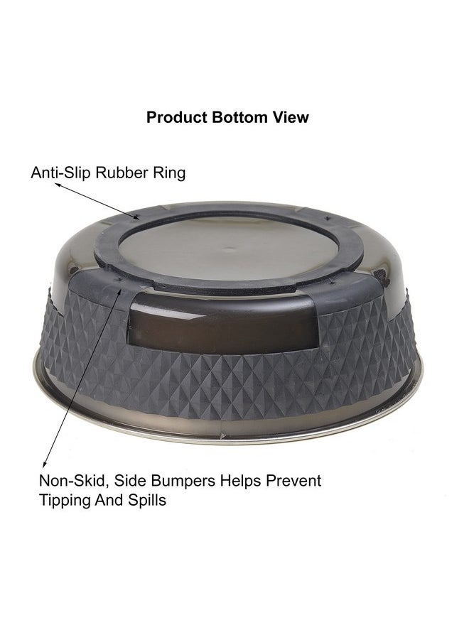 PetRageous - PetRageous 16020 Kona Stainless Steel Non-Slip Dishwasher Safe Dog Bowl 6.5-Cup 8.5-Inch Diameter 2.75-Inch Tall for Large and Extra Large Dogs and Cats, Grey - Image 1