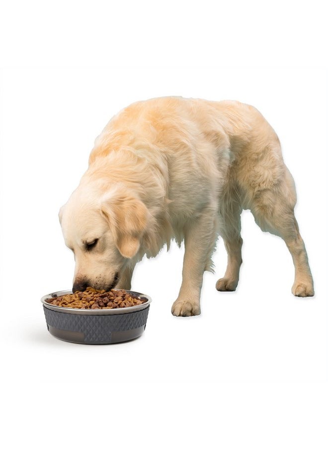 PetRageous - PetRageous 16020 Kona Stainless Steel Non-Slip Dishwasher Safe Dog Bowl 6.5-Cup 8.5-Inch Diameter 2.75-Inch Tall for Large and Extra Large Dogs and Cats, Grey - Image 1