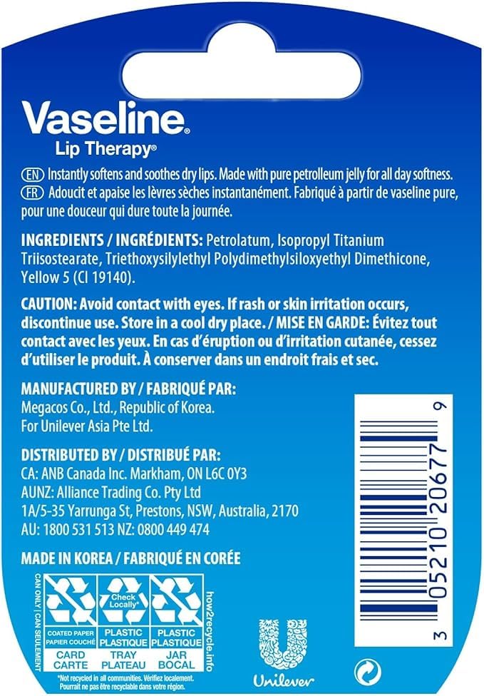 Vaseline Lip Therapy Original, 1 Count, White - Image 3