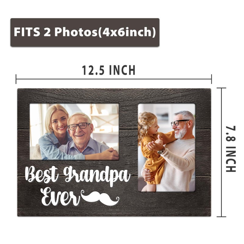 JNDJE هدايا جد Jndje Grandpa Day Grandpa Gift من Grandkids Birthday Gifts for Grandpa 3D Photo Frame عقد 4 × 6 بوصات صورتين - هدايا بابا فريدة من نوعها له إطار الصورة - Image 4