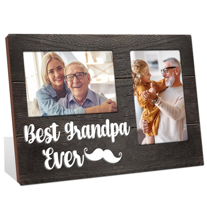 JNDJE هدايا جد Jndje Grandpa Day Grandpa Gift من Grandkids Birthday Gifts for Grandpa 3D Photo Frame عقد 4 × 6 بوصات صورتين - هدايا بابا فريدة من نوعها له إطار الصورة - Image 1