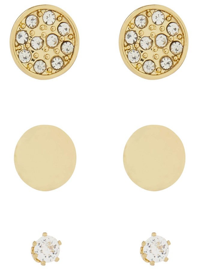 أكسيسورايز مجموعة أقراط دائرية مرصعة بالكريستال من أكسسورايز لندن (3x Pavé Circle Stud Earning Set) للنساء (MN-78496608001) - Image 1