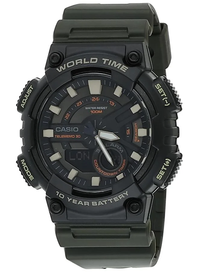 كاسيو Men's Resin Analog-Digital Watch AEQ-110W-3AVDF - 48.3 mm